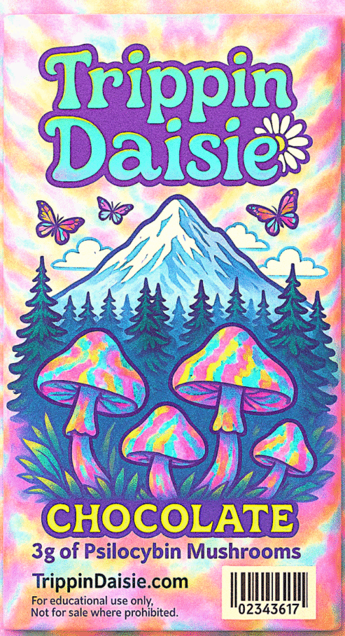 trippin dasie magic mushroom chocolate bar
